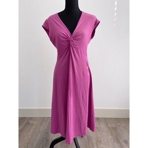 Patagonia Bandha Nylon Spandex Cap Sleeve Twist Neckline Purple Dress Size Large